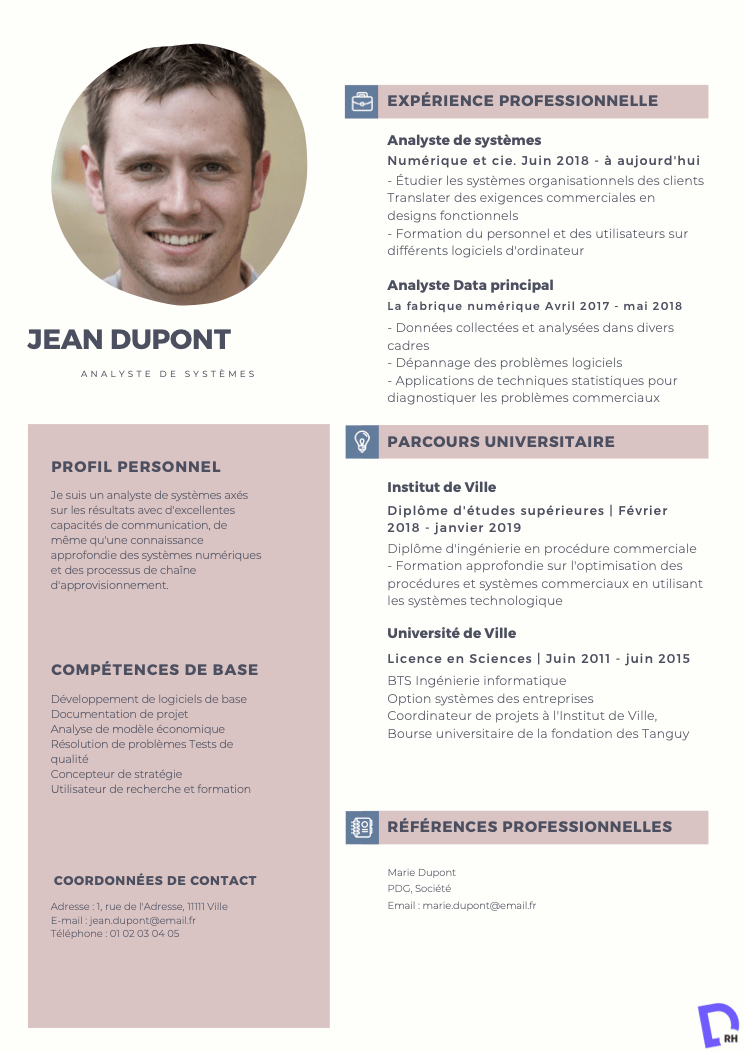 CV Unique Modèle de CV Unique à télécharger gratuitement