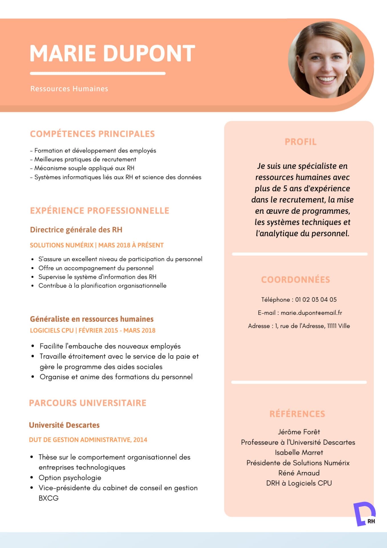 CV Ressources Humaines